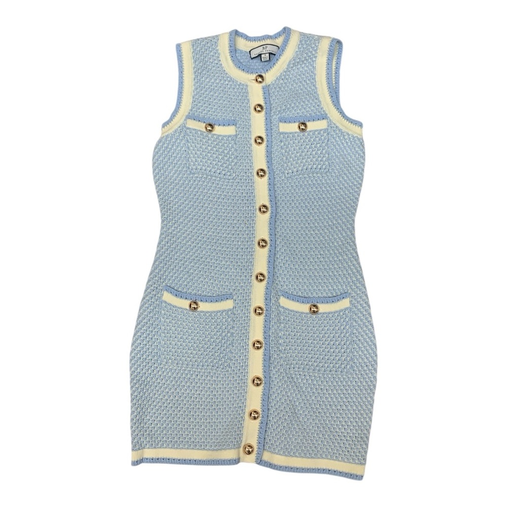 Rachel Parcell Bouclé Knit Blue Sweater Dress Size Small - Picture 1 of 8